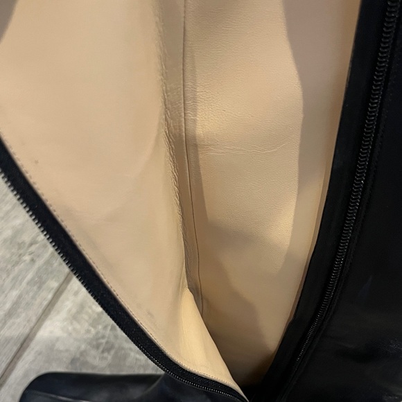 Salvatore Ferragamo Black Leather Square Toe Designer Boots size 7 1/2 - Picture 8 of 11